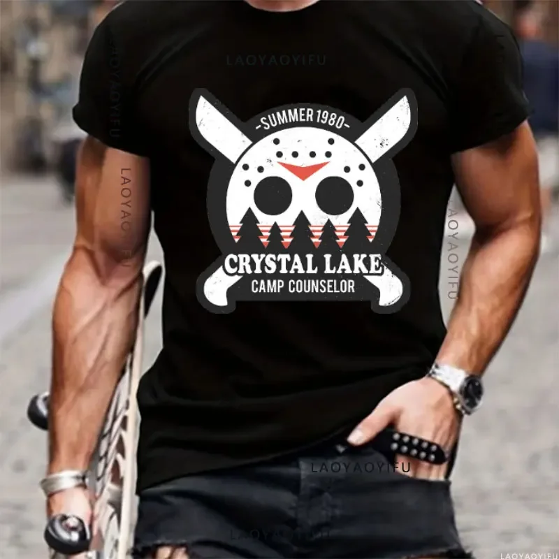 Summer Crystal Lake Camp Counselor Custom 100% Cotton T-Shirt Quick Drying Men Women T Shirts Camp Crystal Lake Counselor Tops