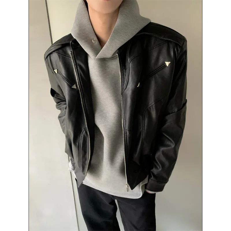 

125Kg Niche Design High-end Locomotive Jacket Jacket Men's 2026 Spring and Autumn American Retro Casual Leather Jacket