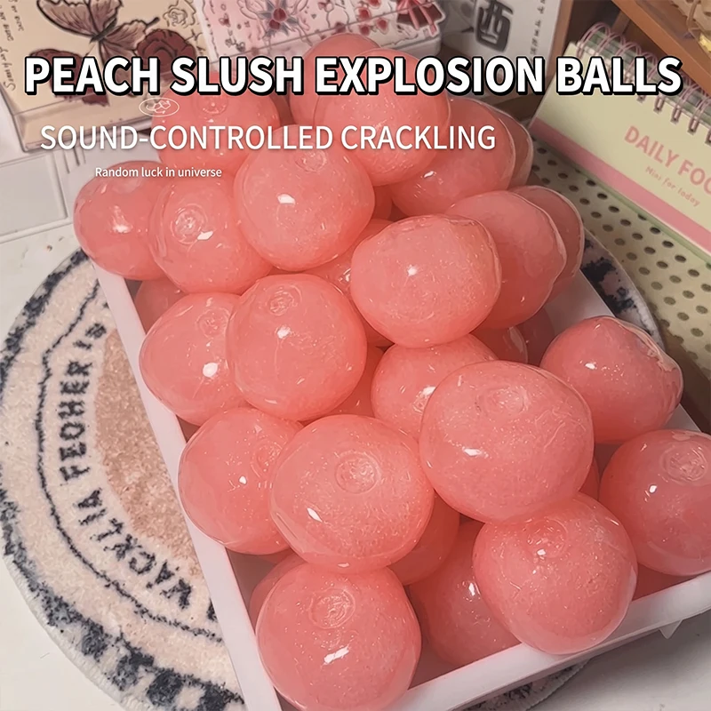 ASMR Pfirsich-Slushy Quetschspielzeug, durchscheinend rosa Stressball, Jelly Mochi Squeeze Toy für Angstzustände, ADHS, niedliches Schreibtisch-Fidget-Geschenk