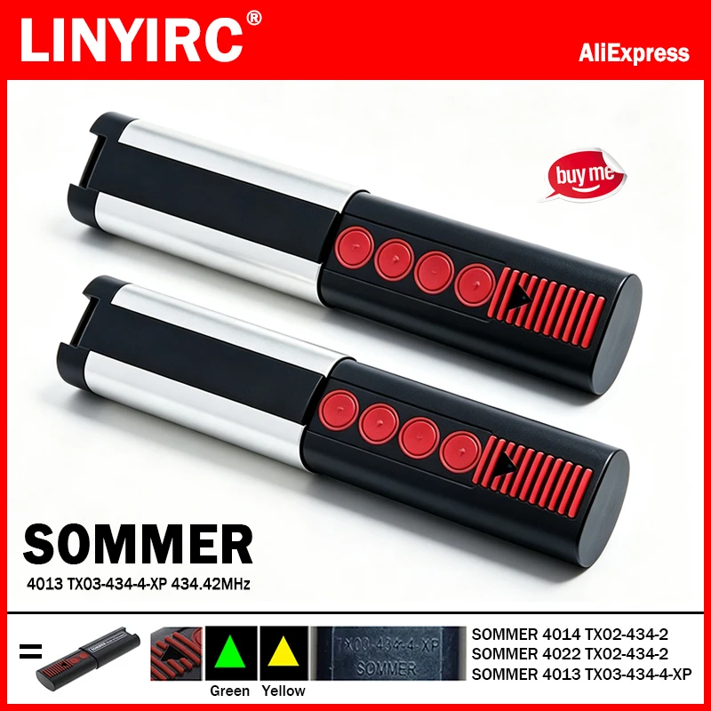 SOMMER TX03 434 4 XP Gate Remote Control 434.42MHz For SOMMER 4013 TX03-434-4-XP 4014 4022 TX02-434-2 Garage Door Remote Control