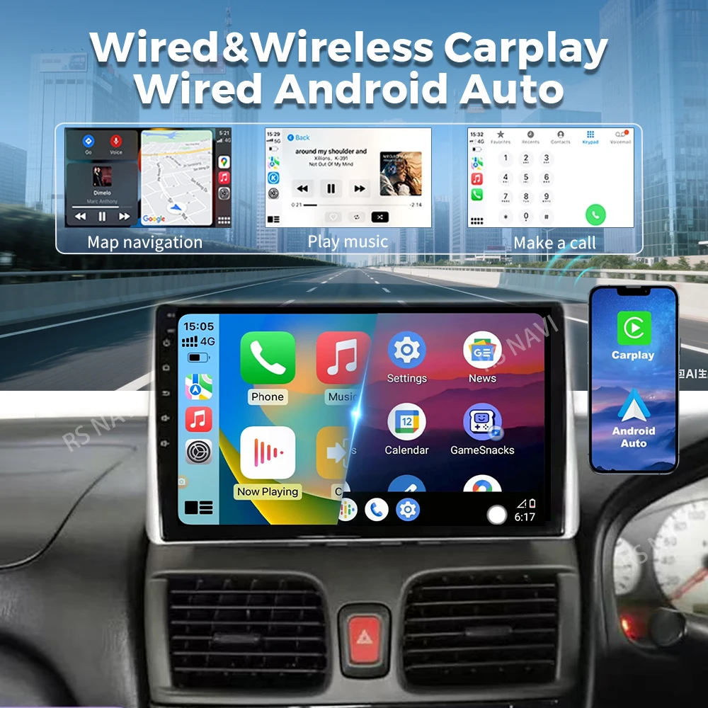 Android 16 For Nissan Sentra 5 B15 1999 - 2006 2K QLED Android Car Radio Multimedia Video Player GPS Stereo CarPlay 4G Head Unit