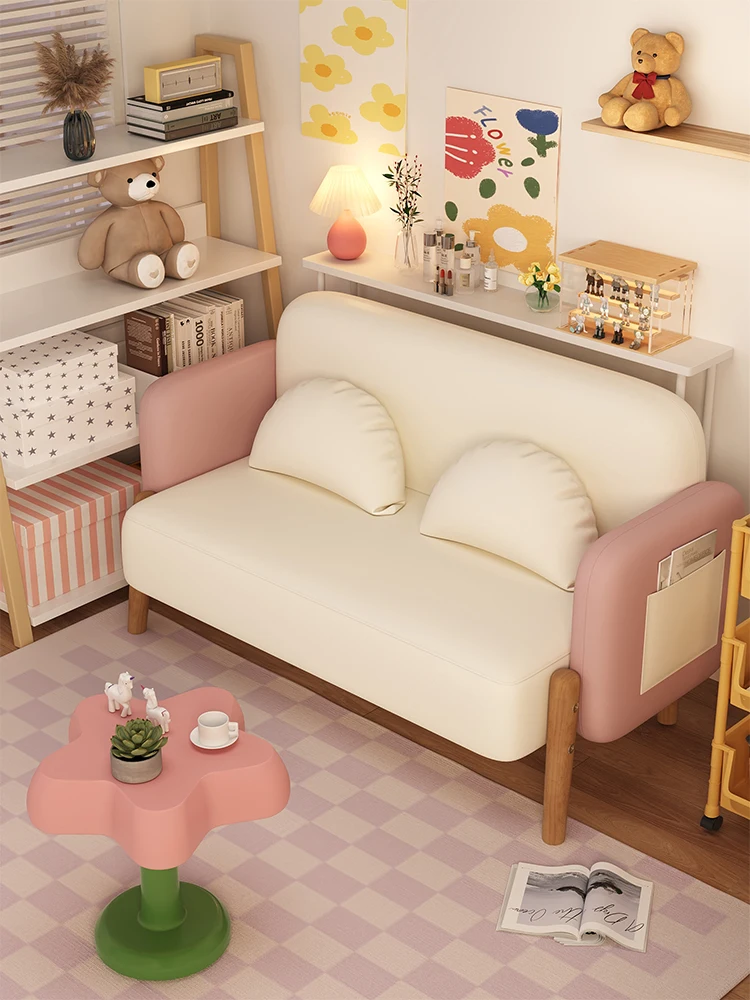 Small-sized cream wind fabric sofa living room 2023 new rental house B&B apartment small sofa bedroom balcony