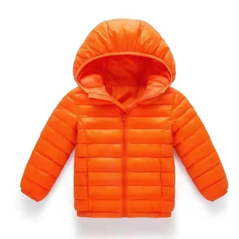 Autumn Winter Kids Down Jackets Boys Girls Thin Warm Outerwear Children Clothes  Hooded Zipper Coats 4-12 Years