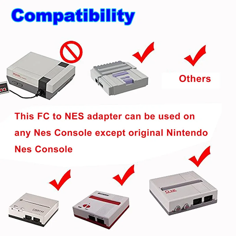 NES Console FC 60 Pin to NES 72 Pin Adapter,Nin-tendo Game Card Converter