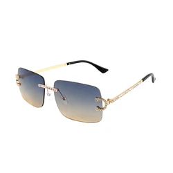 Kenbo Rimless Square Gradient Sunglasses Men New Fashion Punk Sun Glasses Vintage Trendy Small Frame Frameless Eyewear UV400