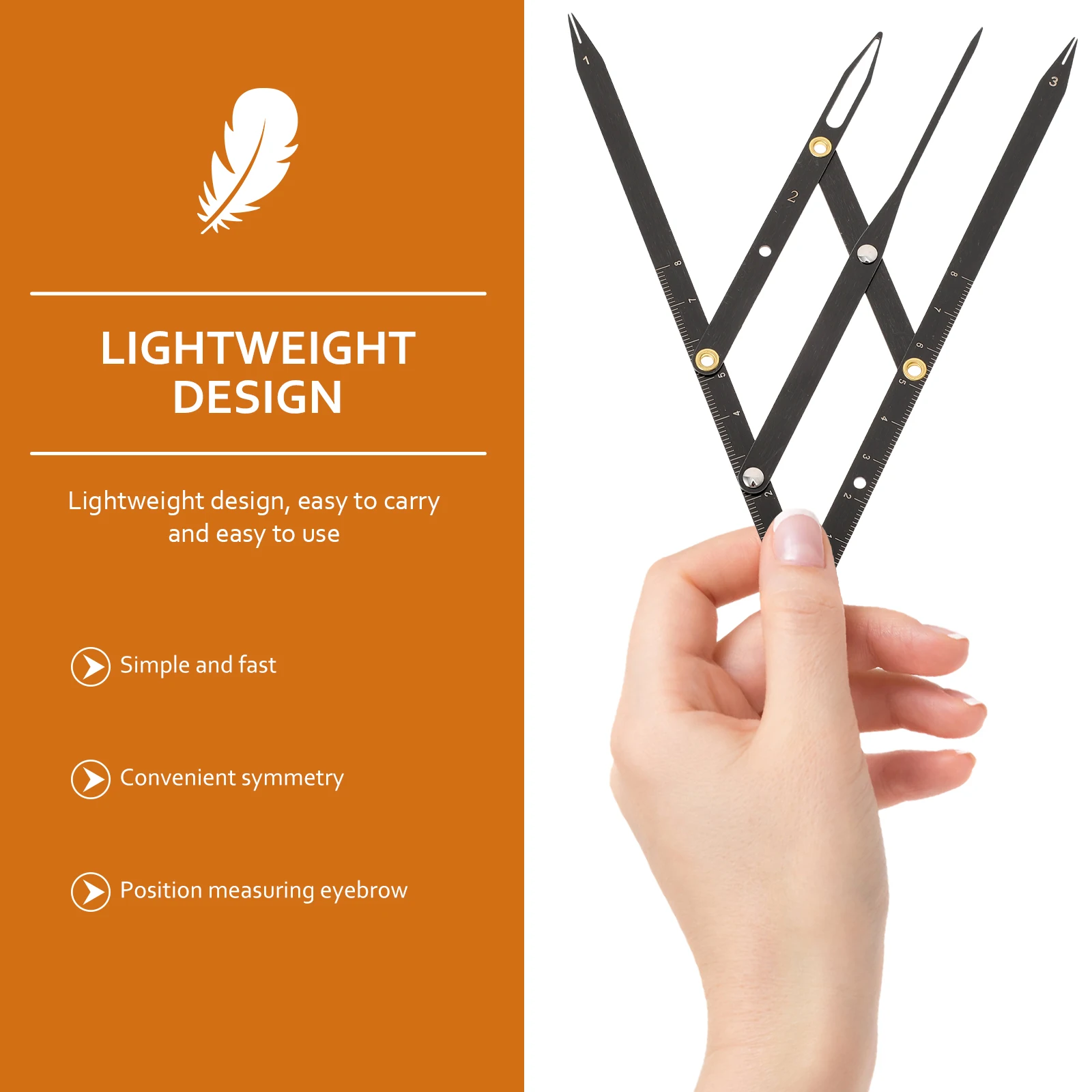 

Stainless Steel Eyebrow Ruler Gold Ratio Measuring Tool Adjustable Lightweight Durable For Makeup Artists Beginners Permanent