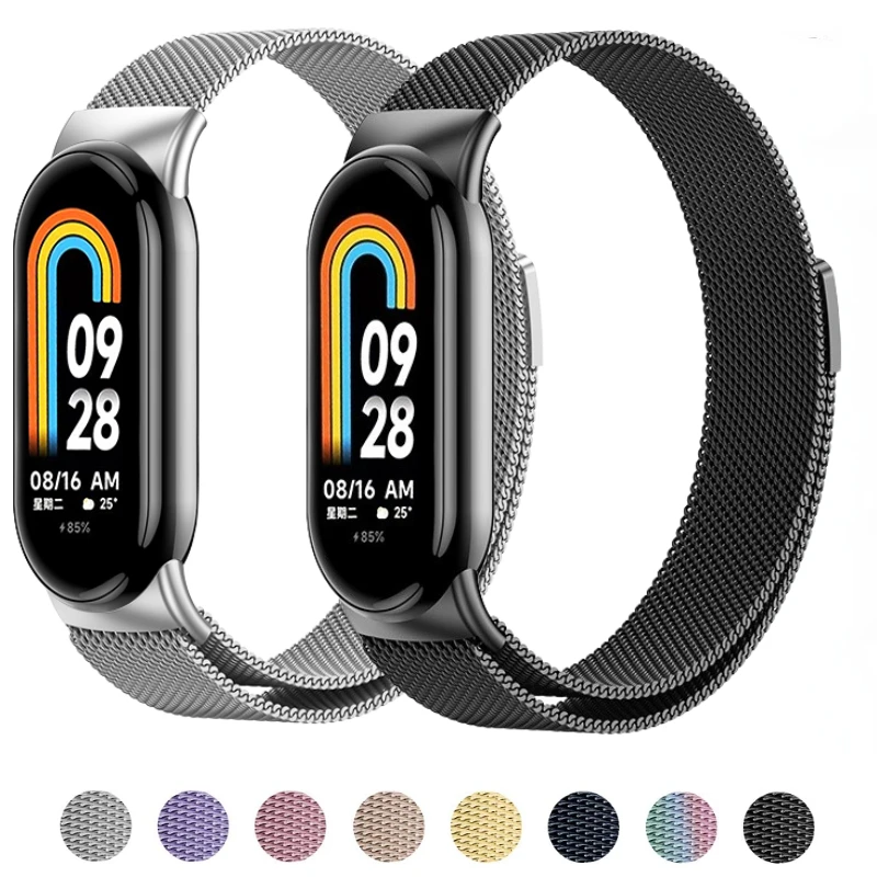 

Milanese Loop Strap For Xiaomi Mi Band 8 Strap Miband 8 NFC Bracelet metal magnetic belt correa mi band 8 wristband accessories