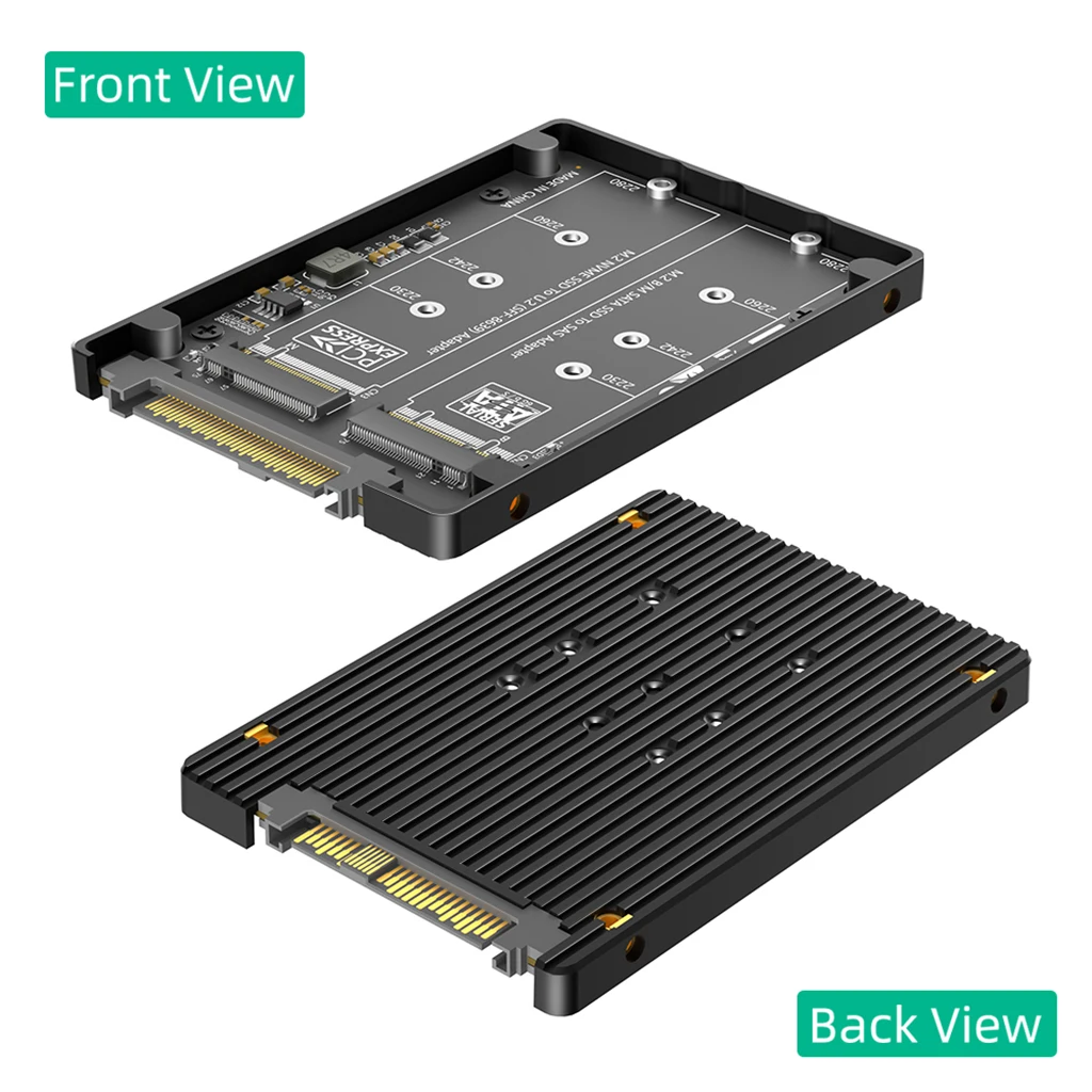 Dual M.2 Key B+M auf U.2 SFF-8639 Adapter mit Kunststoffgehäuse für M.2 NVMe Key M & SATA SSD M2 auf U.2 SFF8639/SAS Konverterkarte – Detail 2