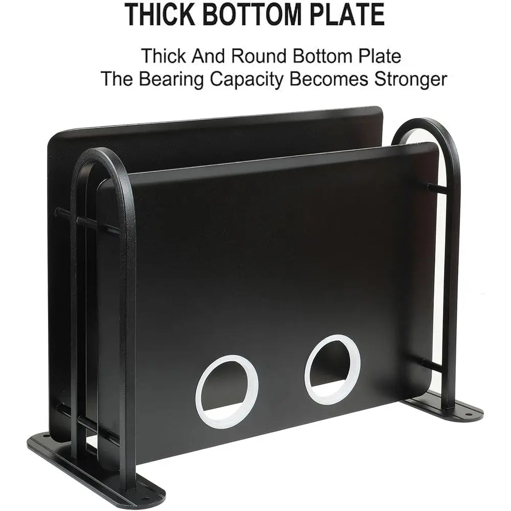 Black Metal Double Wire Router Storage Box/TV Set Box Shel Wall Hanging Plug Board Bracket Cable Storage Organizer (Small) view 5