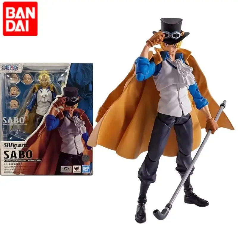 

Genuine BANDAI One Piece S.H.Figuarts SABO REVOLUTIONARY ARMY CHIEF OF STAFF SHF PVC Model Action Figur Original Doll Toy Gift