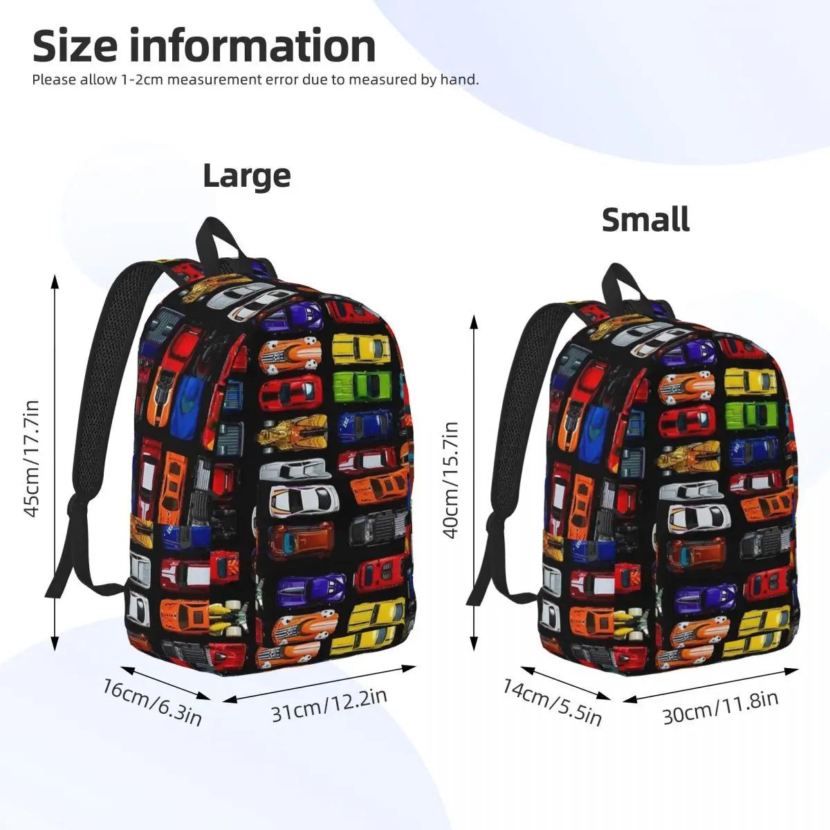 Cars Cartoon Backpack for Preschool Primary School Student Bookbag Boy Girl Kids Daypack Sports