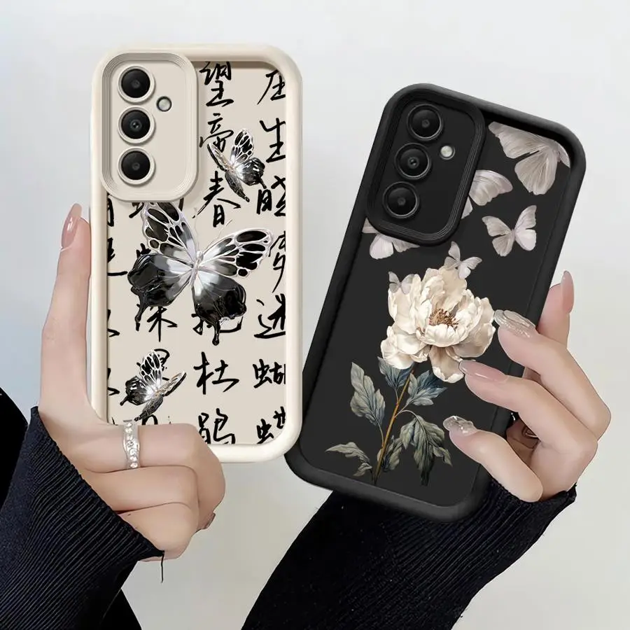 Butterfly Printed Fowers Phone case for Samsung Galaxy A12 A16 A22 A23 A13 A14 A15 A24 A25 A32 A33 A34 A35 A51 A52s A71 A72 A73