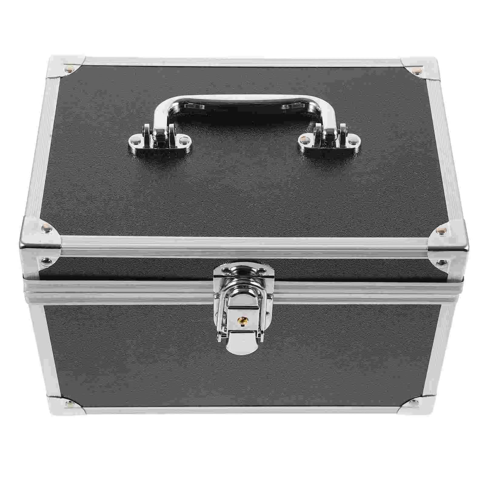 

Hard Storage Case Massage Tool Box Toolbox on The Clock Black Aluminum Alloy Metal Tools