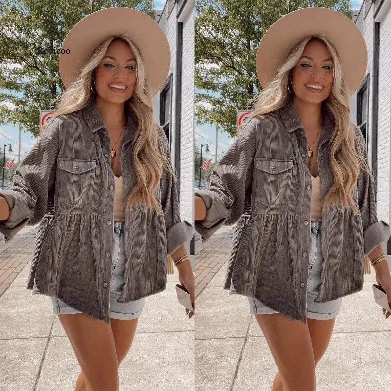 

streetwear denim shirt women turn down collar spring casual jeans shirt long sleeves blue slim waist cotton shirt blouse tops