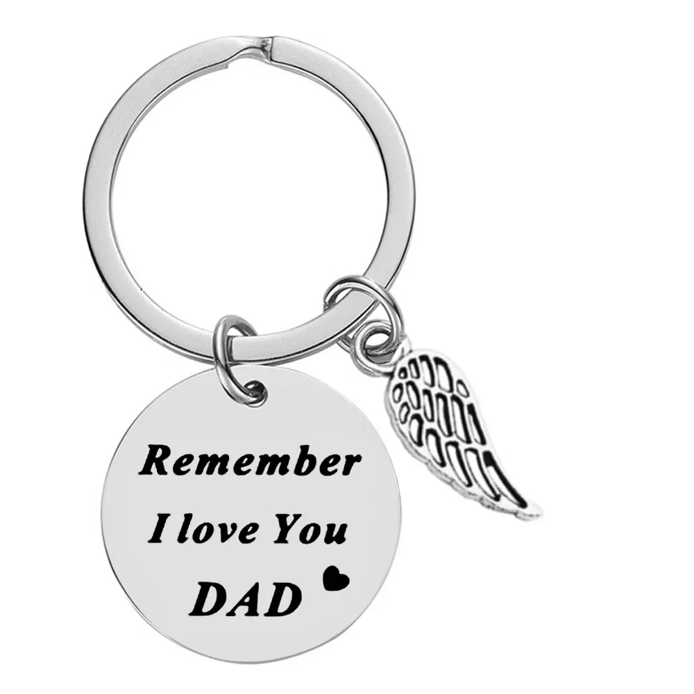 New Remember I Love You Dad Keychain pendant  Fathers Day Gift key chain keyrings Dad Birthday Gifts