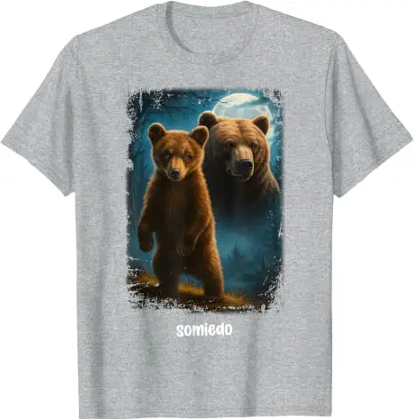 Somiedo Bär Lustiges Tierliebhaber-Bären-T-Shirt Y2k Camping Grafik Ästhetische Kleidung Humor Weiches Baumwoll-T-Shirt Kurzarm Geschenk – Detail 7