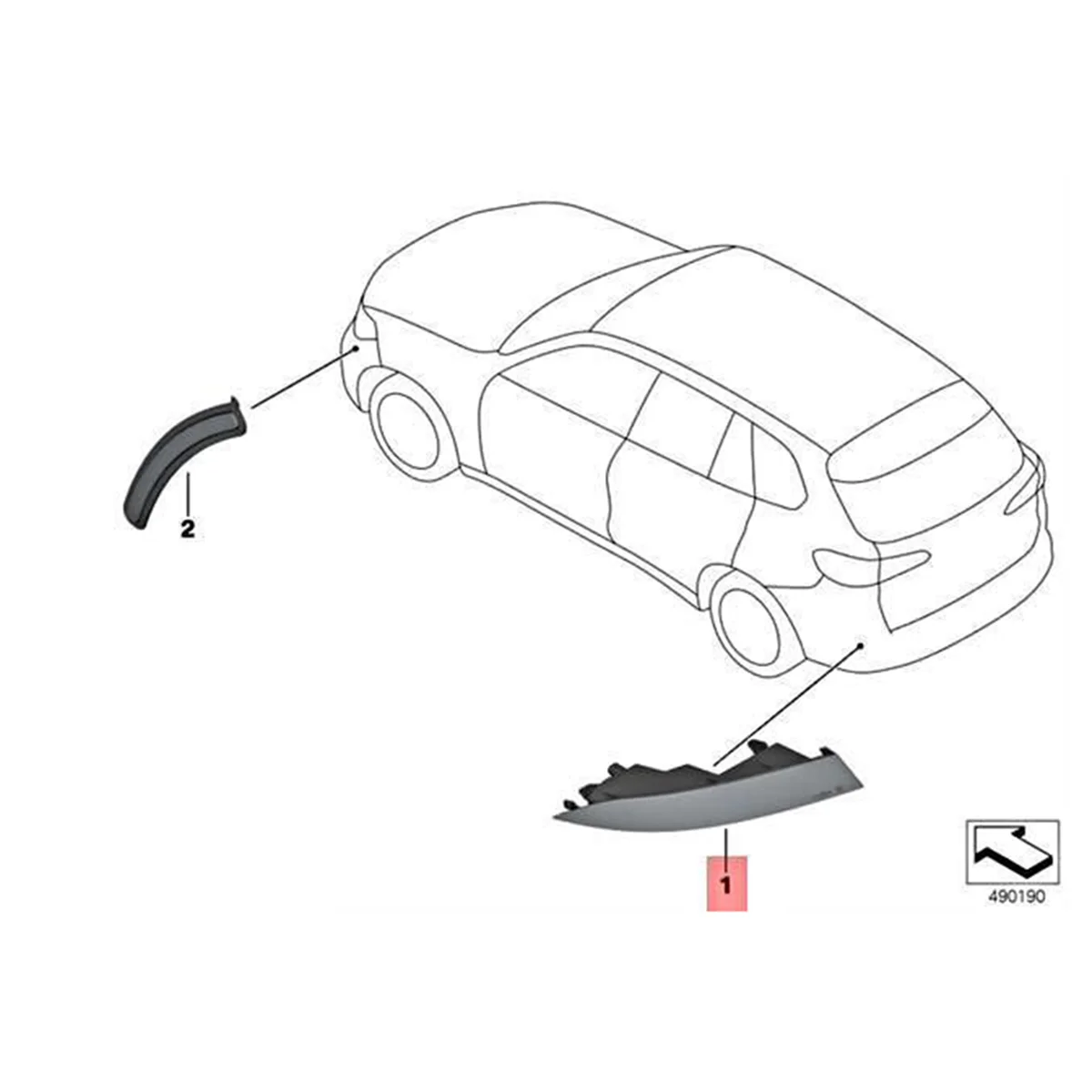

Left Rear Bumper Reflector W/ Fog Light 63147442305 for BMW X7 G07 2018-2022 40IX 30DX M50IX Reflector Fog Light Assy