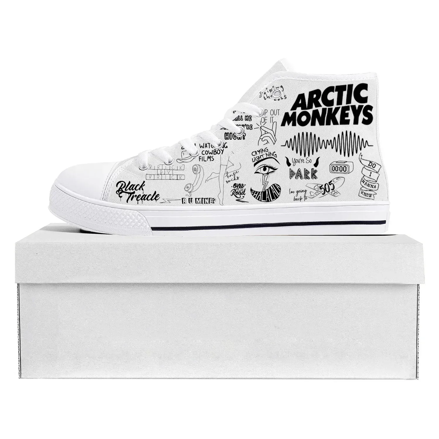 

Arctic Monkeys Rock Band Pop High Top High Quality Sneakers Mens Womens Teenager Canvas Sneaker Casual Couple Shoes Custom Shoe