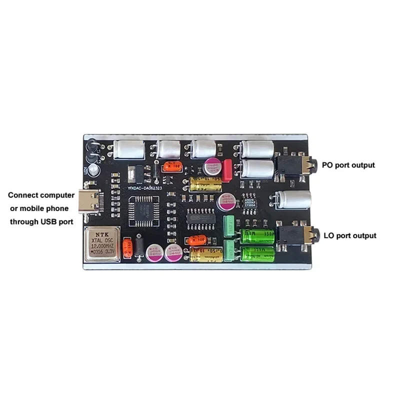 LUSYA ES9023 DAC Computer USB Sound Card Decoder HiFi Material AD823 PCM2706 Headphone Amplifier