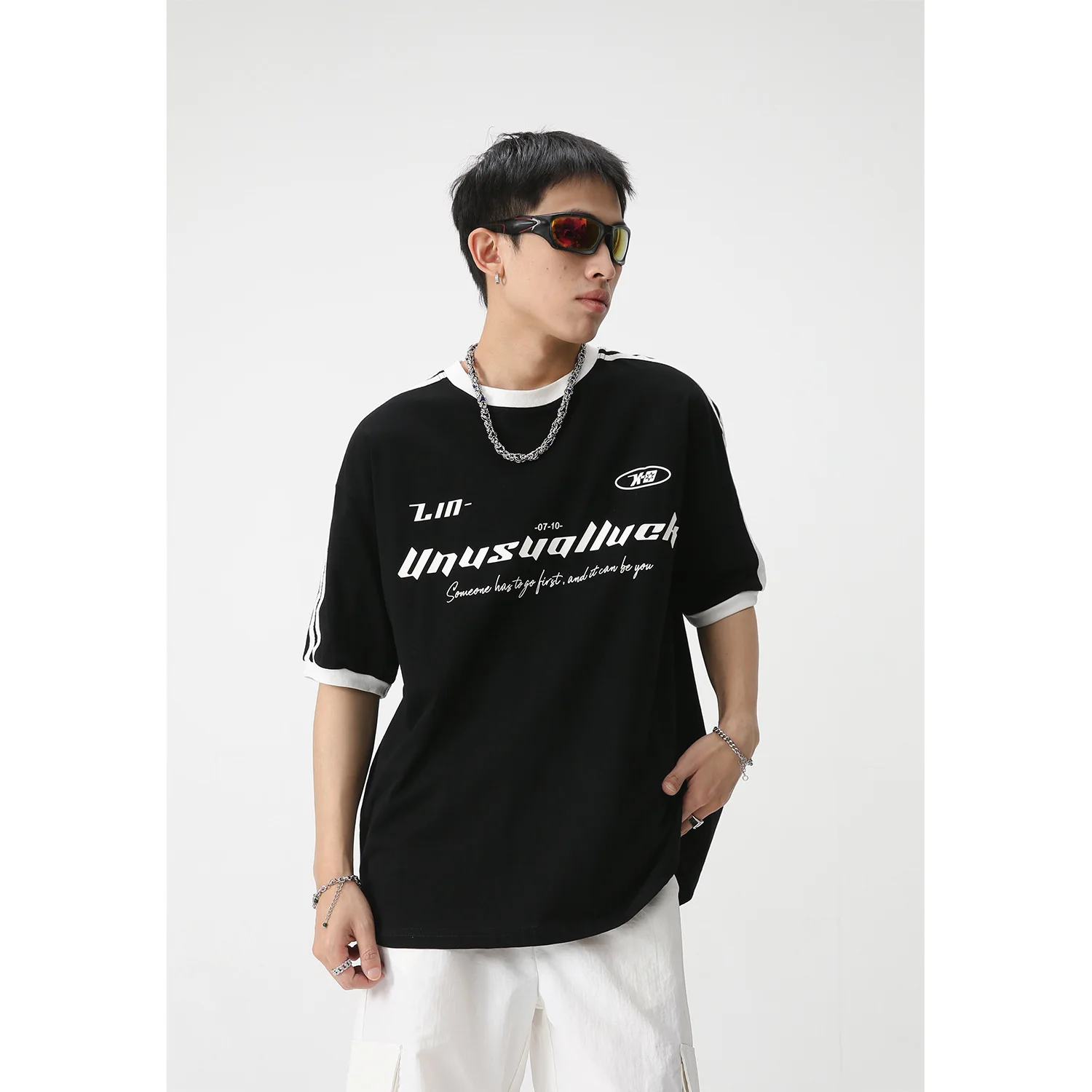 

Men hip-hop casual fashion men's High Street Retro Street clothing t-shirt jacket Harajuku Retro