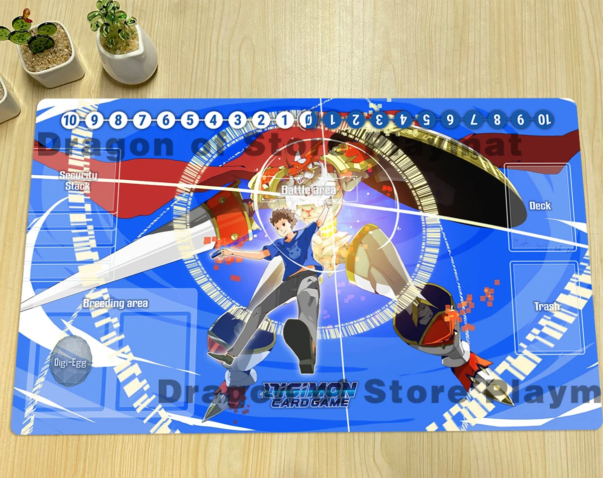 Digimon Playmat dukemon Matsuda Takato DTCG CCG Mat Board Game Trading Card Game Mat Gaming Playmat Rubber Mouse Pad Free Bag