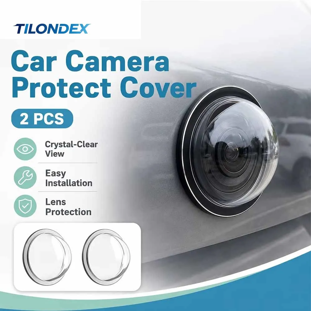 TILONDEX 2/4PCS Car Camera Lens Protector Rear View Backup Camera Cover 360° Camera Protection Anti Scratch Waterproof Dustproof