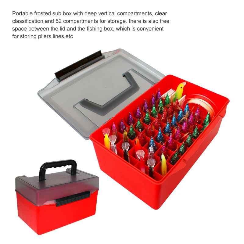 Caja de aparejos de pesca, cajas organizadoras de plantilla de calamar, pie web, pulpo, Egi, caja de almacenamiento de plástico, contenedor de cebo