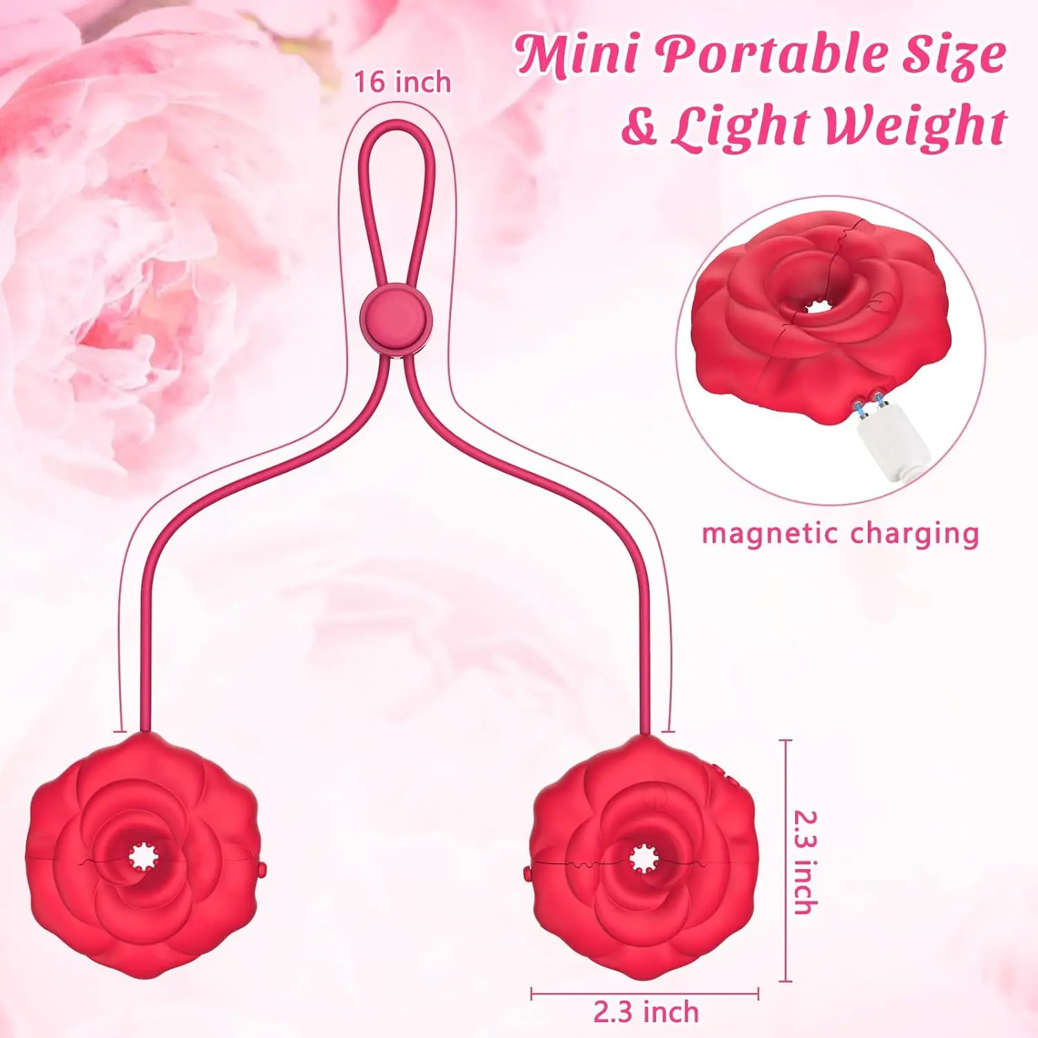 Adult Toys Discreet Nipple Toys, 9 Vibrations Nipple Clamps with Chain Necklace Silicone Portable Rechargeable Nipple Vibrator