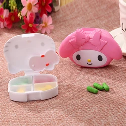 Sanrios Mini Pill Box Anime Figures Hellokitty Portable Pill Case Medication Organizer Cute Mymelody Cartoon Daily Dose Box Gift