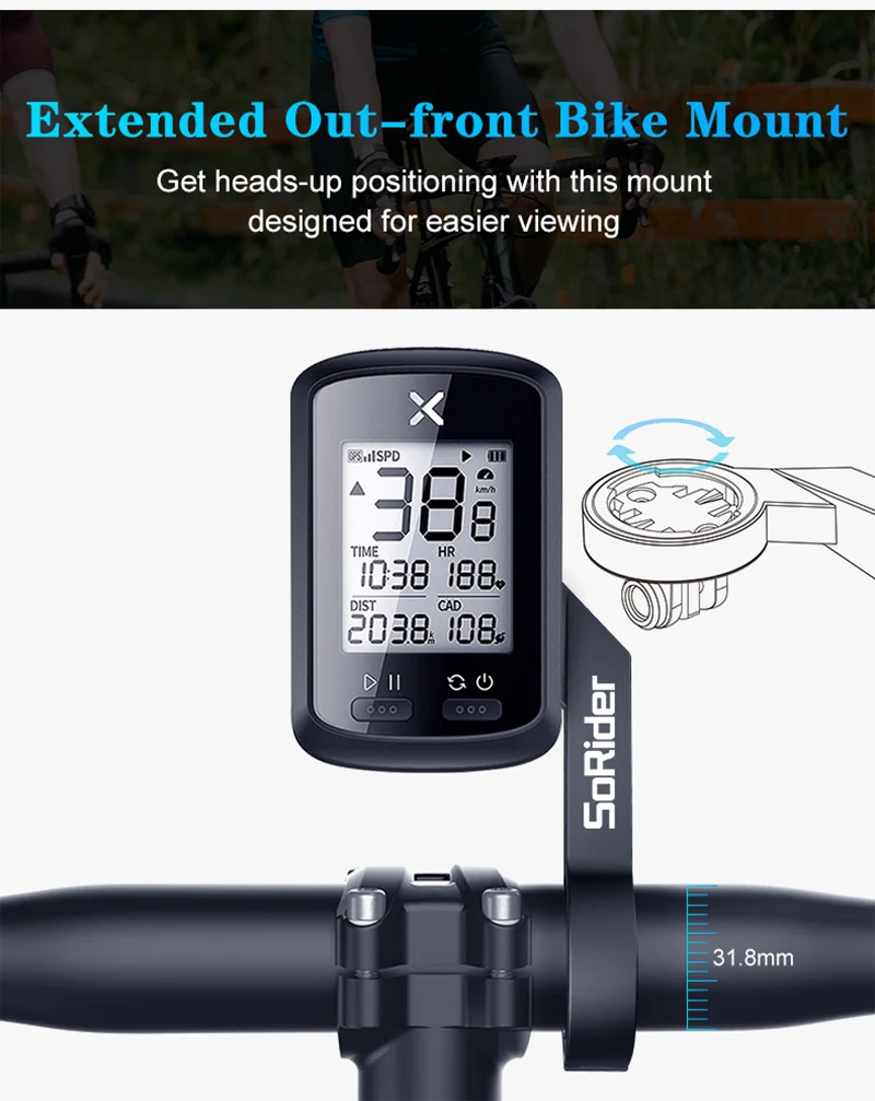 BiKe Computer-Halterung, Tacho-Lenker für Edge 540 530 830, IGPSPORT XOSS G Magene CYCPLUS GPS-Kilometerzähler – Detail 6