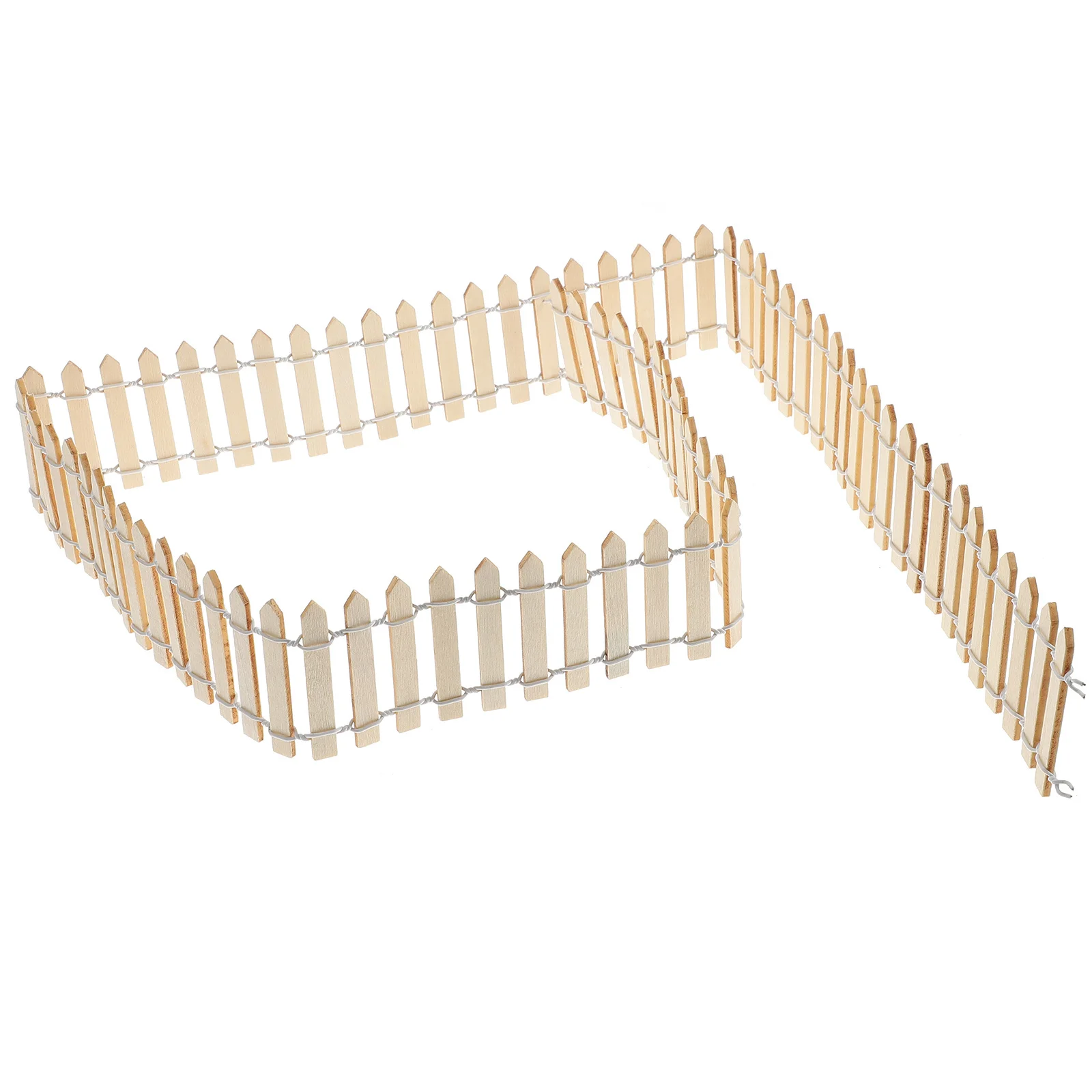 

100Cm X 5Cm Mini Wood Fence for Garden Courtyard Hotels Guesthouses Decorative Flexible Border Pieces DIY Landscaping