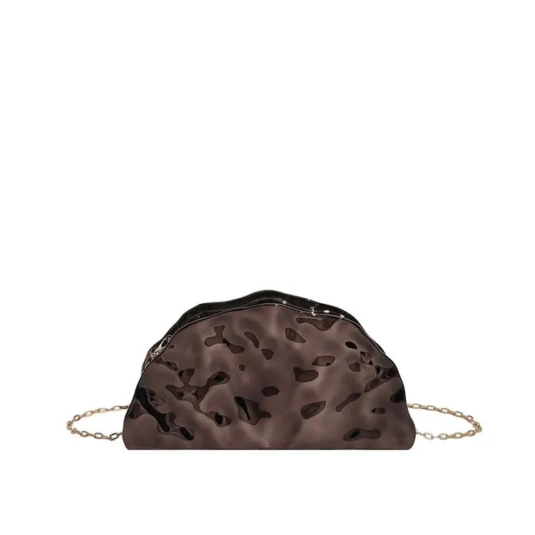 

Вечерний клатч 2026 года в форме веера, асимметричный, с блестящим регулируемым ремешком-цепочкой, сумка через плечо, гламурная сумочка для вечеринок и свадеб для женщин