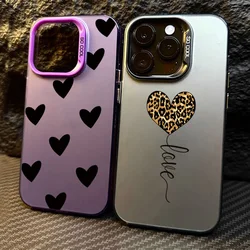 Leopard Love Balloon Pattern Silver Phone Case for iPhone 17 16 Case iPhone 11 12 13 14 15 Pro Max 16E X XR XS 7 8Plus Air Cover