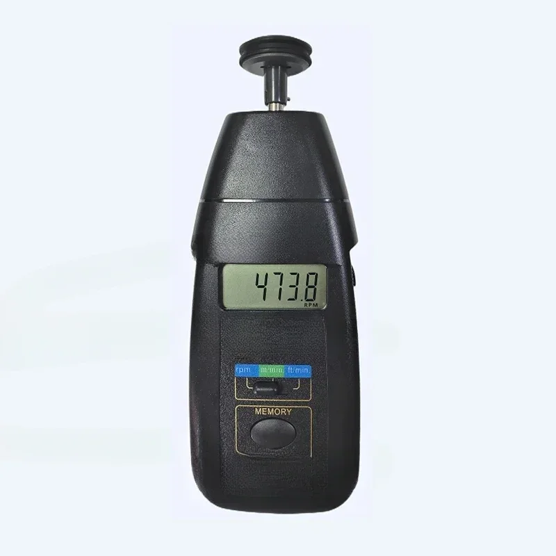 Digital Contact Tachometer Auto Max Min Last Value LCD Contact Rotation Surface Long Speed Velocity Meter 0.05-1999.9m/min