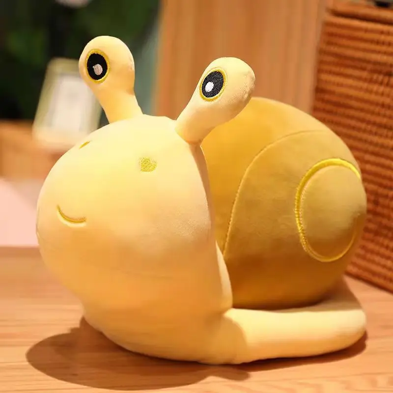 2024 novo travesseiro do bebê pequena caracol boneca simulação dos desenhos animados caracol pelúcia travesseiro calmante das crianças iluminação cognitiva