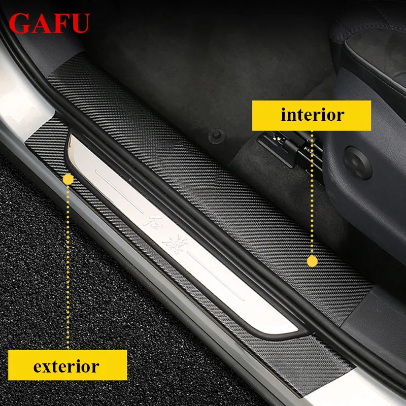 for Hongqi HS5 2022 2021 2020 PU Leather Door Sill Scuff Plate Cover Guards Threshold Protector Stickers