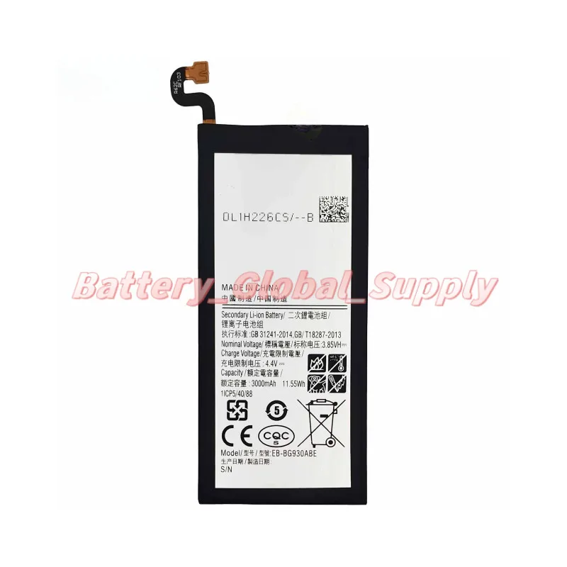 

For EB-BG930ABE S7 G930 High Capacity Battery 3.85V 3000mAh 1PCS-