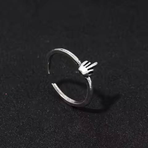 New Funny Middle Finger Rings Personalized and Creative Funny Cool Rude Finger Rings Opening Ring Jewelry Wholesale