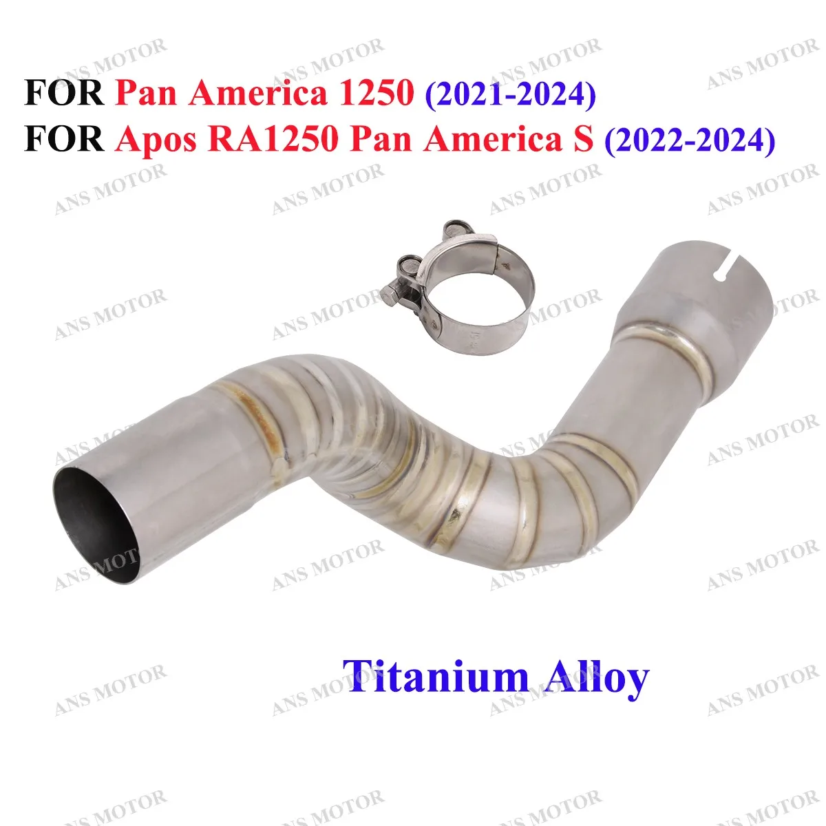 

Titanium For Pan America 1250 Apos RA1250 Pan Americ S 21-24 Motorcycle Exhaust Middle Link Pipe