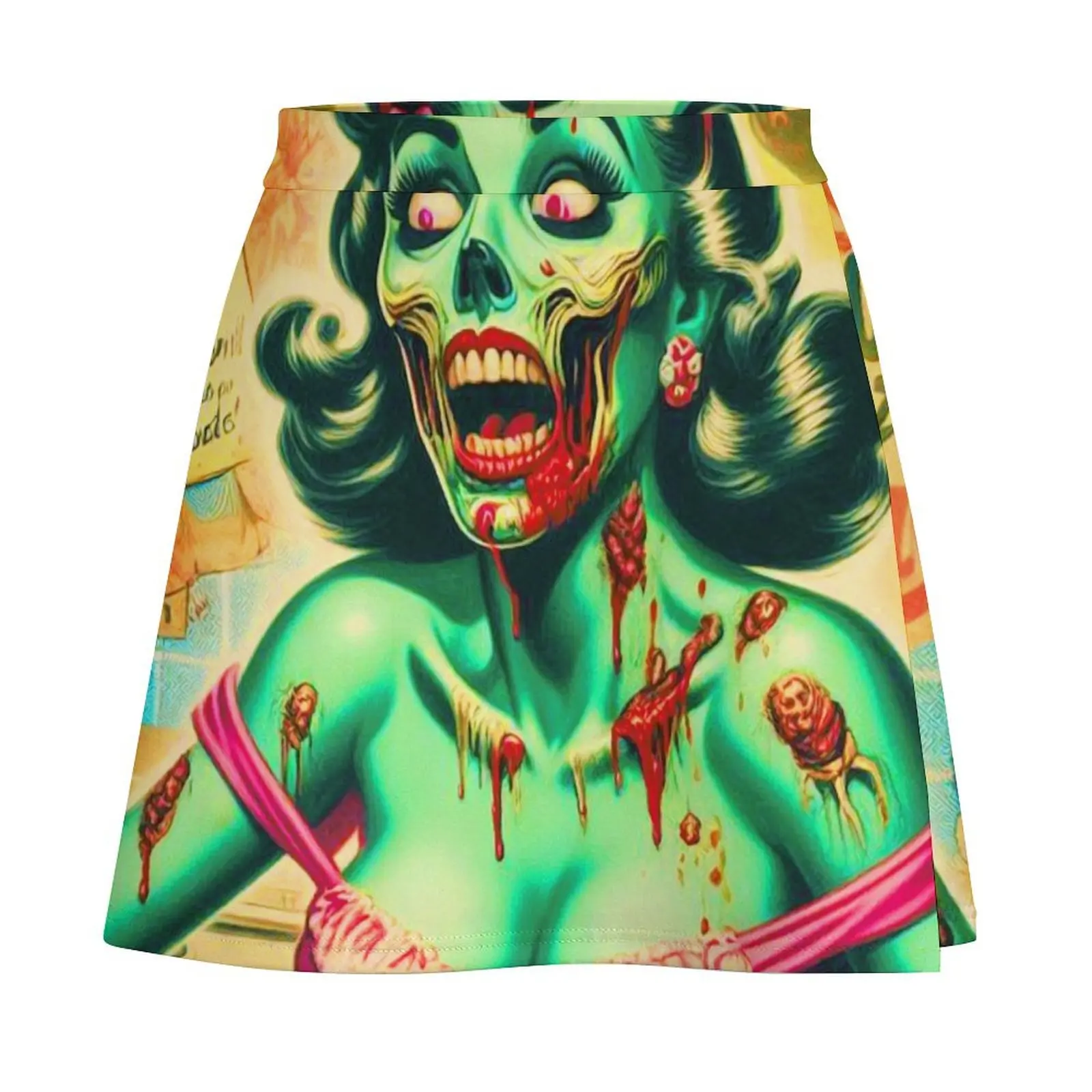 Vintage Zombie Pin-up Mini Skirt kawaii clothes Female dress dress japanese style