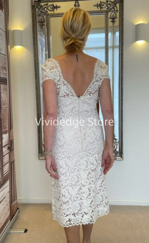 Customized 2025 Elegant White Lace A-Line Short Bridal Mother Dresses Wedding Celebration vestido de festa de casamento