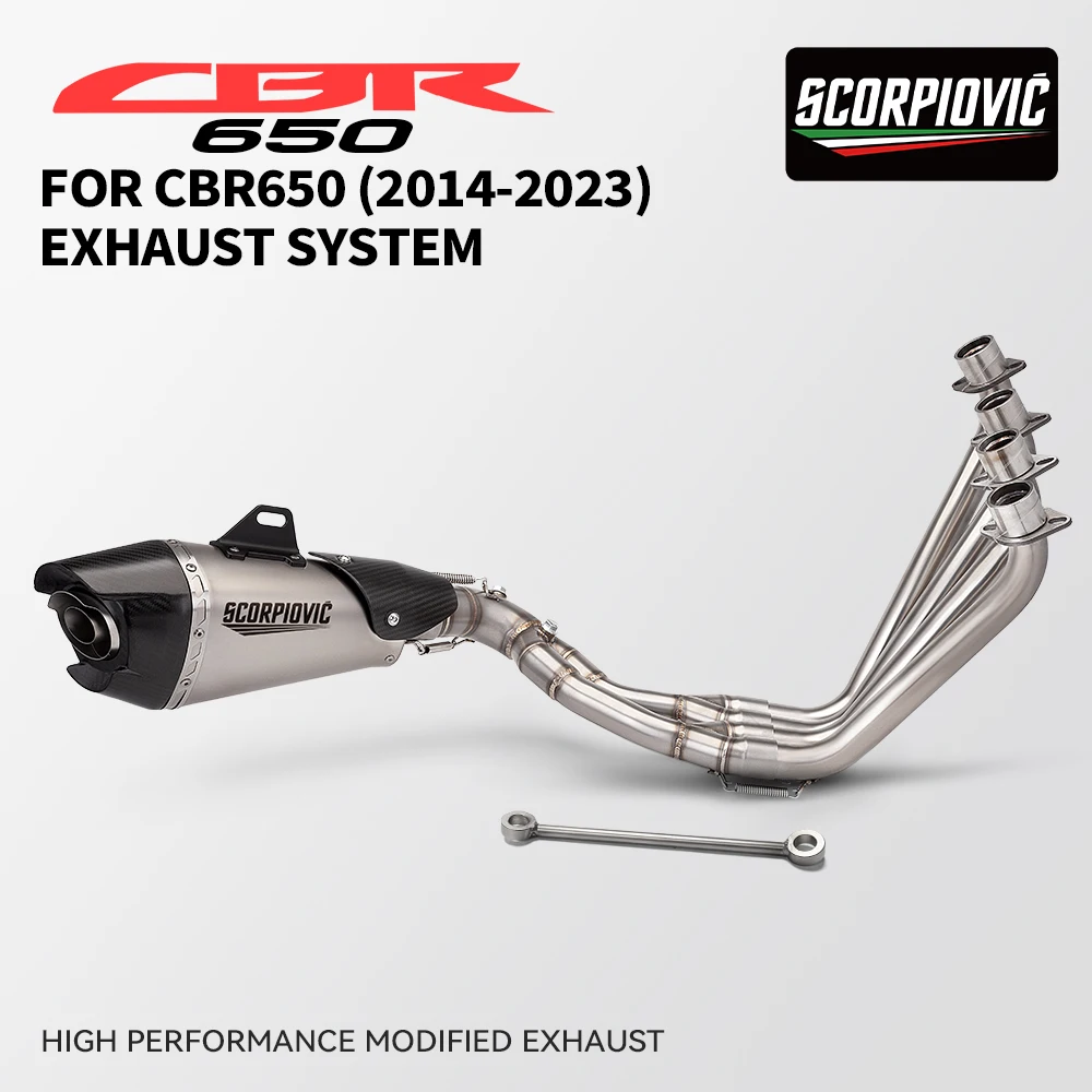 

For CBR650F CBR650 Exhaust Full Systems Motorcycle Muffler Front Pipe Modified 2 oxygen sensors Tube CB650F CBR650R 2014-2025