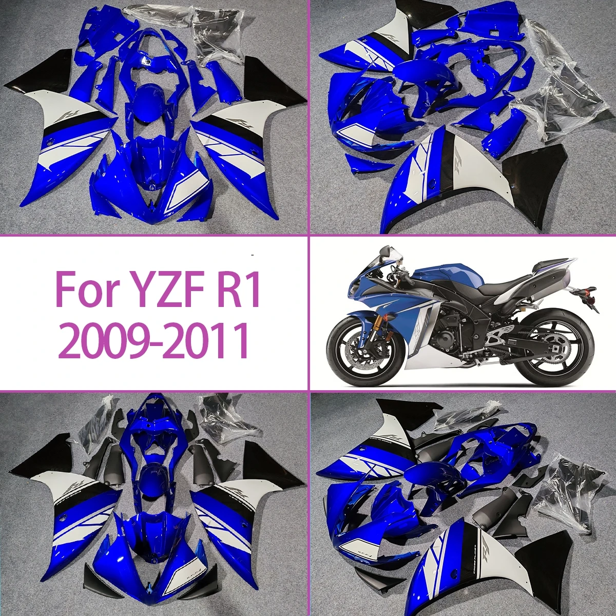 2009 2010 2011 YZF R1 Custom Full Fairings ABS Bodywork For 09 10 11 Yamaha YZF R1 Injection Fairing Kit