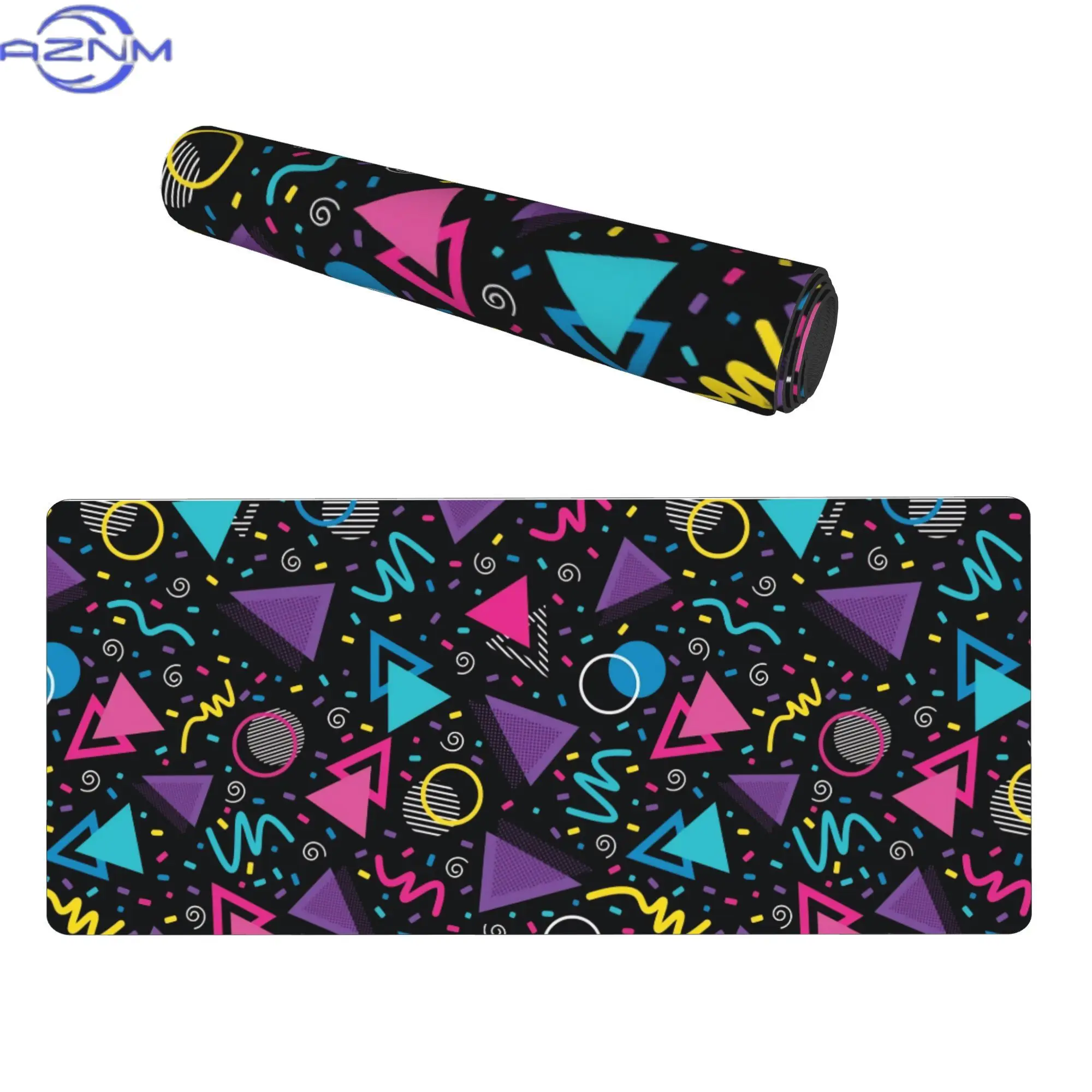 An Elegant Desk Mat Featuring a Neon Retro 90S Sprinkle Design That Brings a Touch of Charm to Professional Office Environments