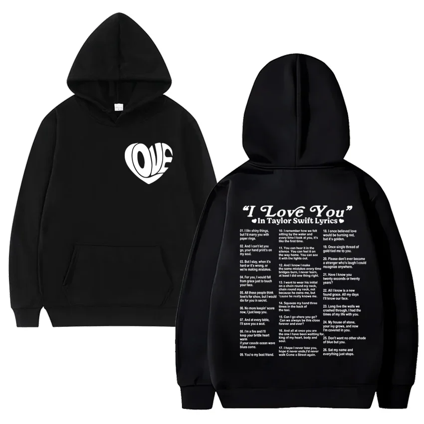 

Different Ways Say I Love You in Lyrics Graphic Sweatshirt Men Women Oversized Fleece Long sleeve Hoodie Unisex Funny pullover