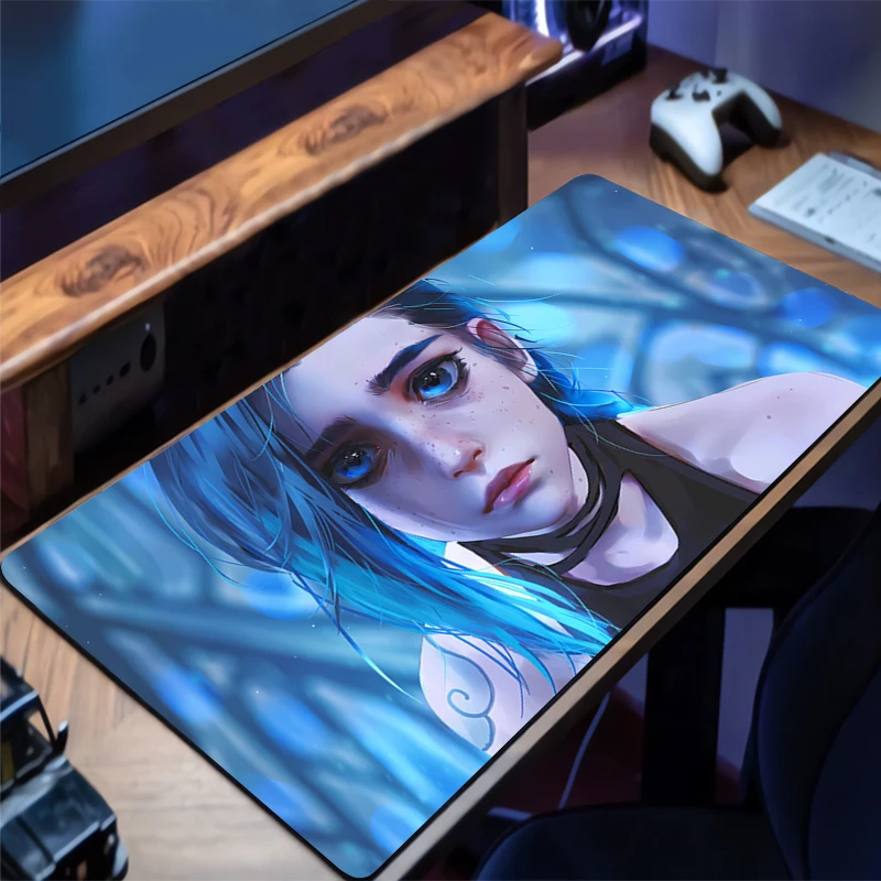 

Gaming Mouse Pad League of Legends Jinx Accessories Office Gamer Keyboard Desk Mat Non-Slip ground mat Large PC carpet Mousepad