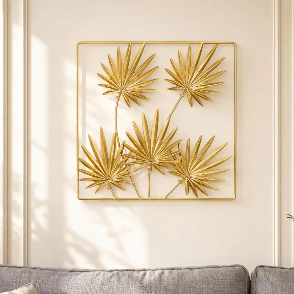 Layered Wall Scene Decoration Gold Metal Monstera Palm Leaf Wall Art 3d Botanical Iron Decor Lightweight Nordic for Room