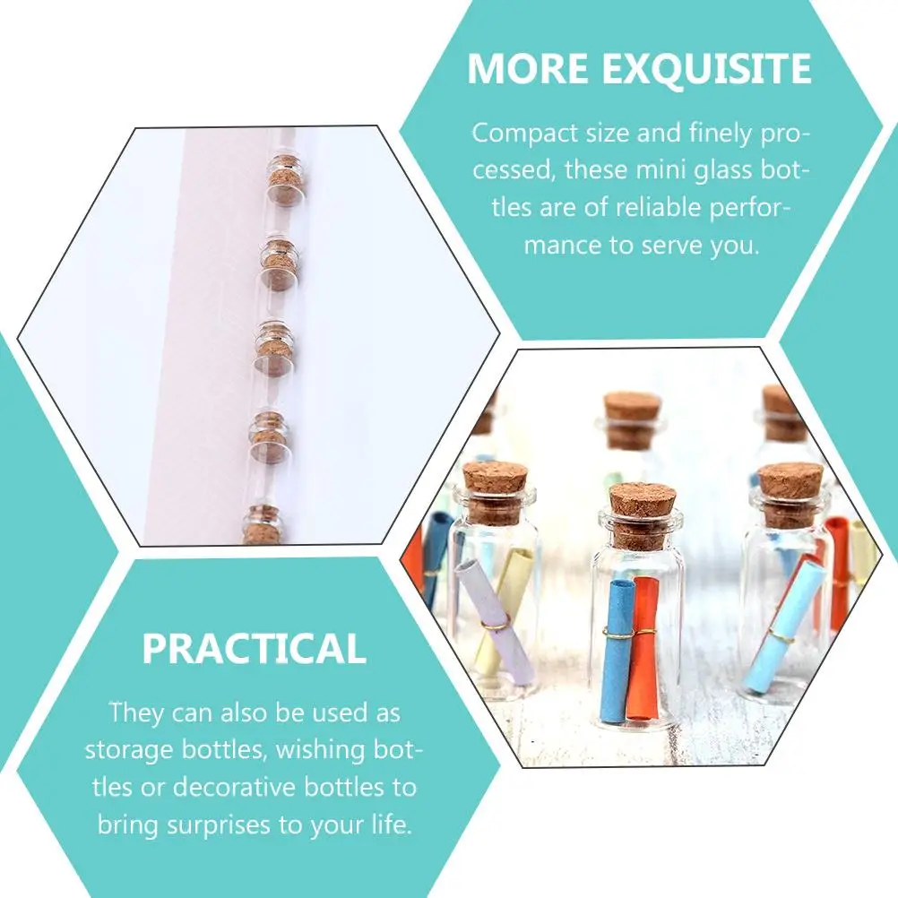 

30pcs Mini Glass Bottles Clear Empty DIY Small Wishing Storage Decorative Reliable Performance Handmade Crafts