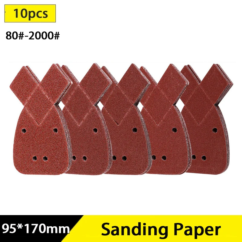 10pcs 95x170mm 4Hole Sandpaper 80 to 2000 Grits Sanding Dics for Wood Furniture Metal Automotive Polishing Sanding Paper