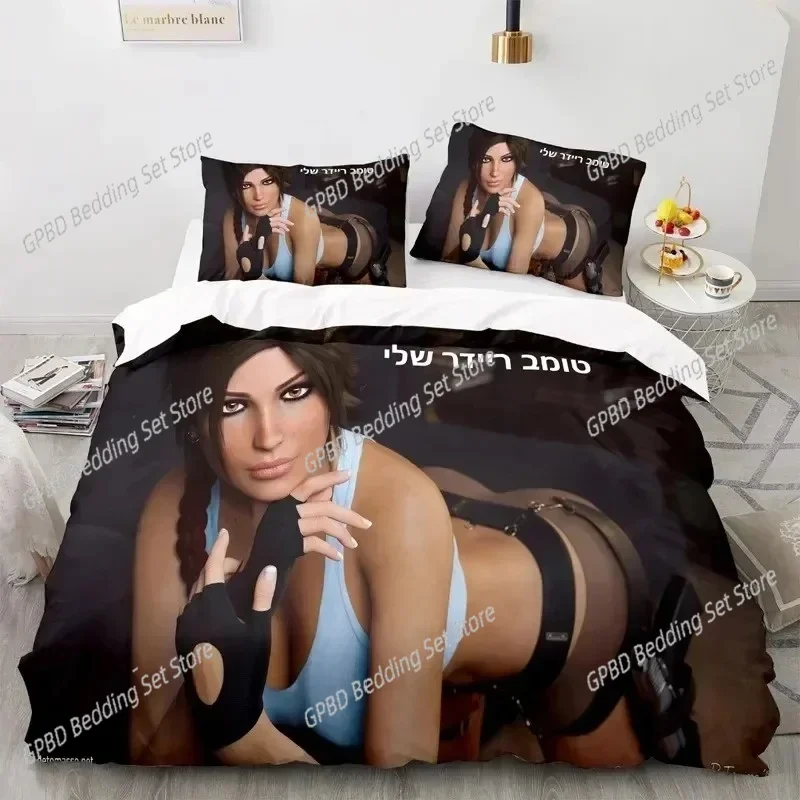 3D print Game Tomb Raider Bedding Set Bedroom Soft Modern Bedspreads Comefortable Kids Duvet Cover Quilt Cover And Pillowcase